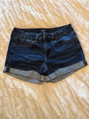 Dark Blue Denim Aero Rolled Hem Women's Shorts Size 6